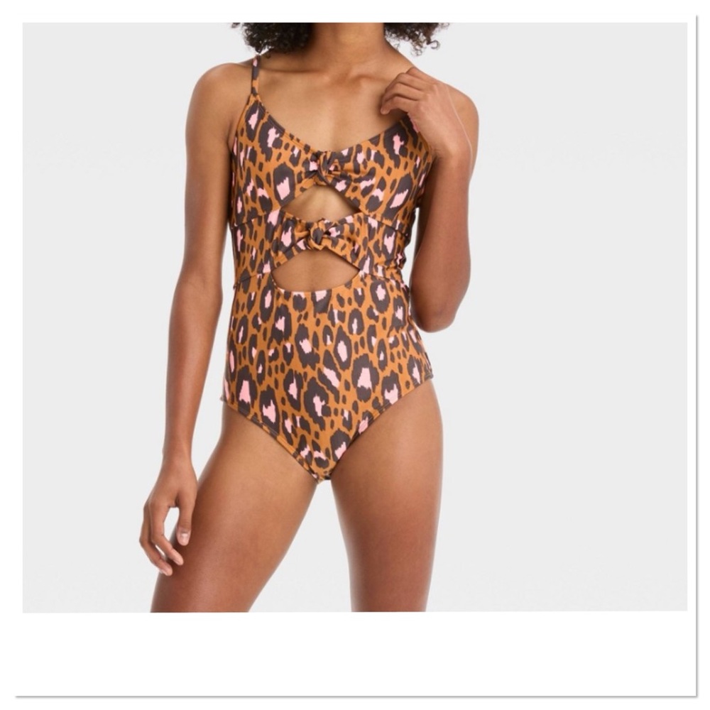 Girls Wild Cat Leopard Spot Printed One Piece Swimsuit